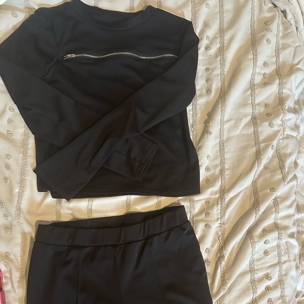 🖤Black top & bottom matching set Size XL fits Large too